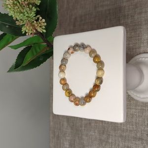 Crazy Lace Agate 8mm Beaded Stretchy Bracelet - New